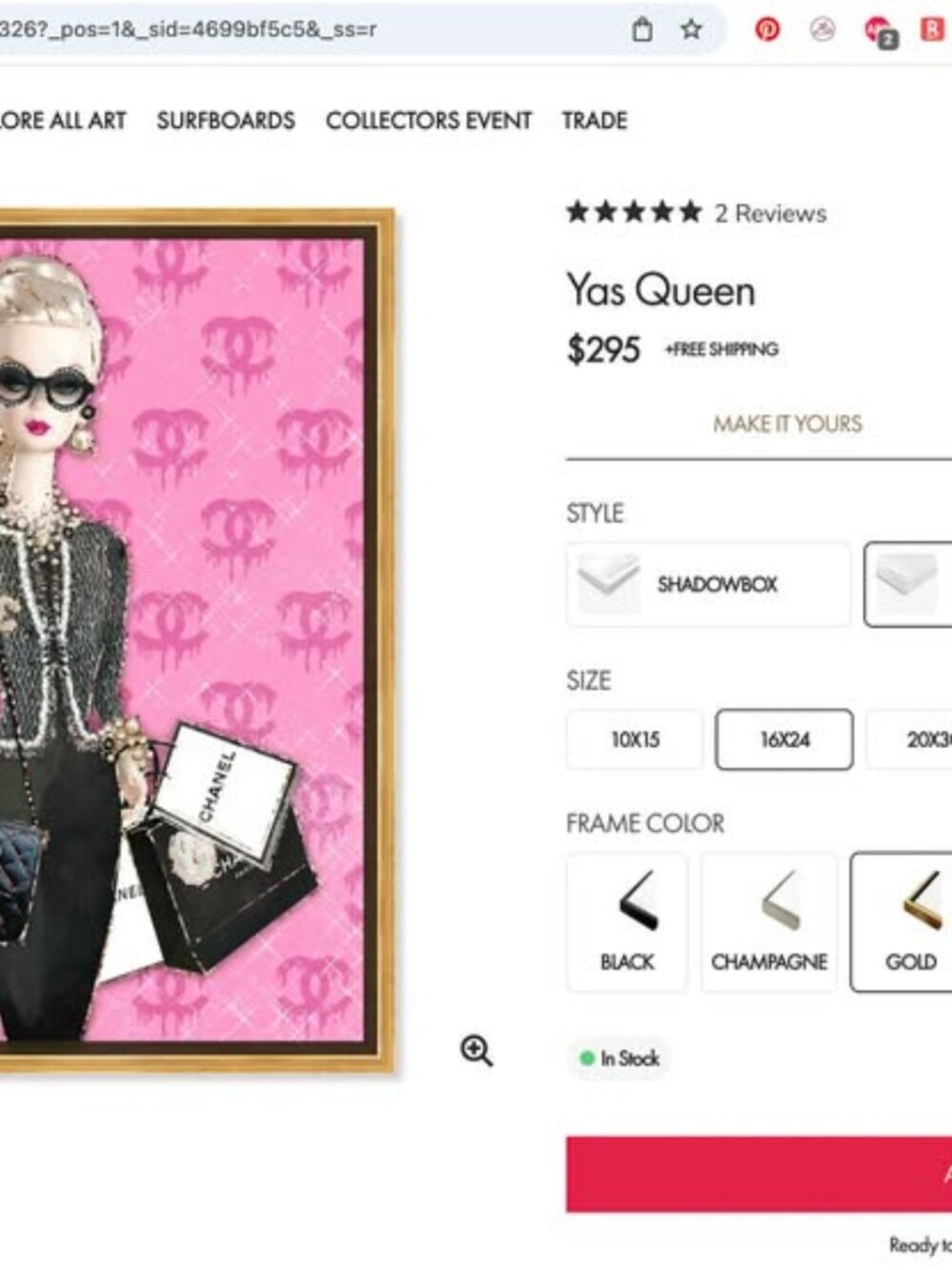 Oliver Gal "Yas Queen" Barbie Fashion Framed Artwork - Picture 8 of 8